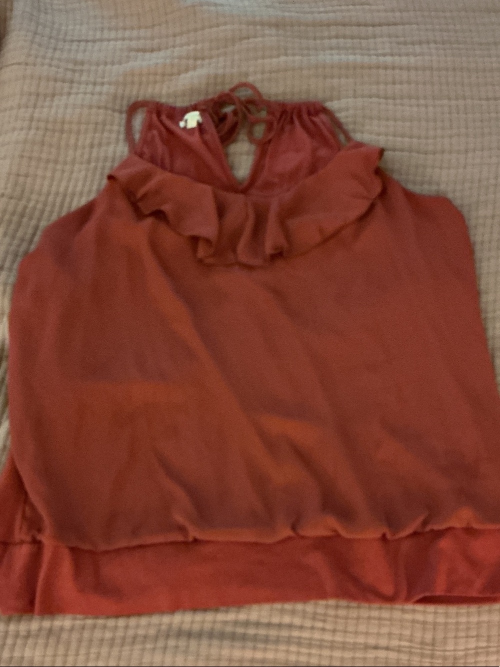 Maurices Ruffle Halter Tank Top - Rust